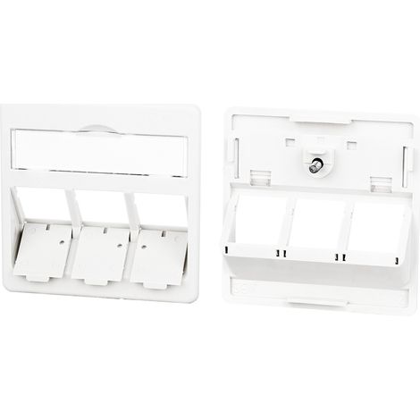 Metz Connect Zentralplatte 50 x 50 mm 3 Port, reinweiß, Modul, 860210-0402-I
