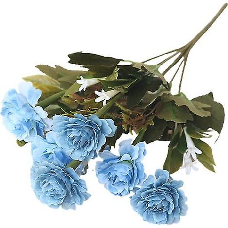 branche de pivoine artificielle en soie synthétique, souple, belle, résistante aux intempéries et élégante, idéale pour les cadeaux d'invités.bleu (1/5)