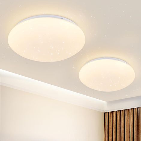 ZMH 2pcs Plafonnier LED plate Blanc - Ronde moderne 3000K blanc chaud Ø16.5CM Lampe de plafond 5W éclairage de plafond design étoilé lampe pour cuisine chambre d’enfant, chambre à coucher, cuisine (1/5)