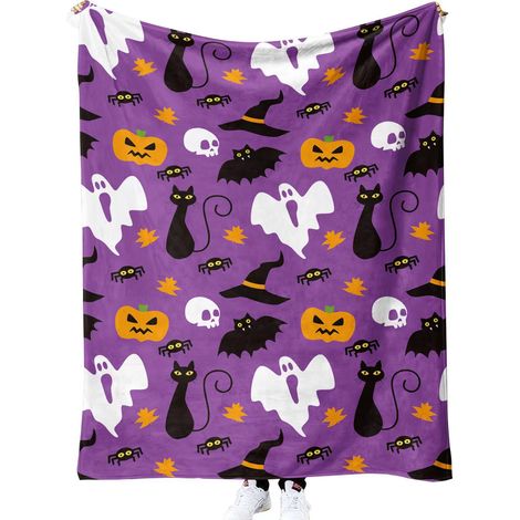 Couverture d'Halloween 100 cm x 130 cm, idéale pour les canapés et les lits lors des fêtes - 60 (1/3)