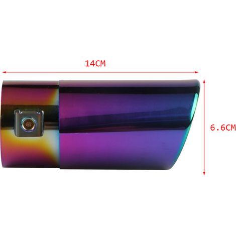 Embout échappement voiture inox antirouille universel tuyau sortie 5,3 à 3,8 cm long 14 cm diam 8,5 cm droit (1/5)