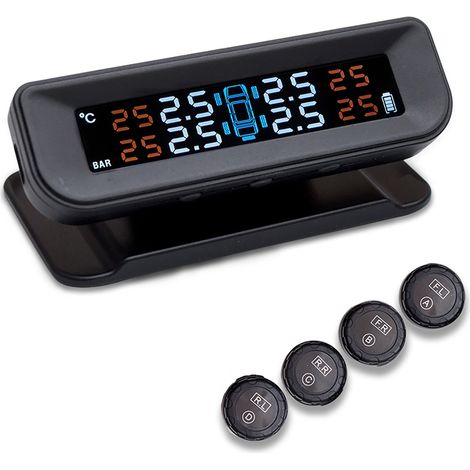 Capteur de Pression Pneus Voiture C260 Solaire Écran LCD 4 Capteurs Surveillance Temps Réel Universel (1/5)