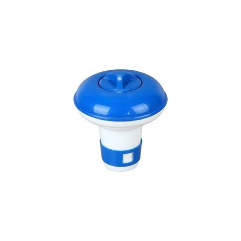 Distributeur flottant de chlore réglable pour piscine, spa, diamètre 12 cm, bleu et blanc –