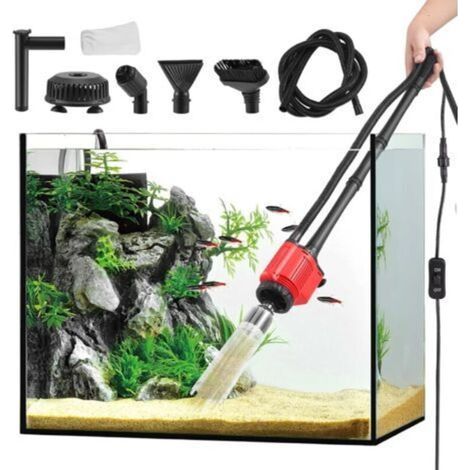 Nettoyeur Électrique pour Aquarium, 6 en 1 Aspirateur de Gravier pour Aquarium, 28W Nettoyage Changeur D'eau Automatique, pour Changement D'eau,Nettoyage du Sable,Élimination de la Saleté,Filtrage (1/5)