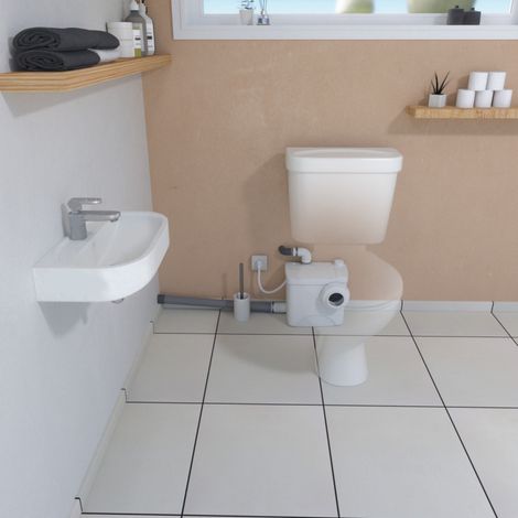 Aquassistances – Broyeur WC adaptable compact 470W – Relevage vertical 4m – Débit 78L/min – Dimensions 291x266x197mm pour espaces restreints (1/5)