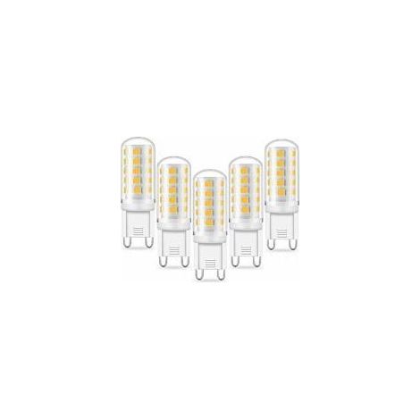 Ampoule LED G9 (pack) : 5 W équivalent à 33 W ou 40 W halogène G9, 420 lm, blanc froid 6000 K, sans scintillement, 220-240 V CA, non dimmable [Classe énergétique A+]