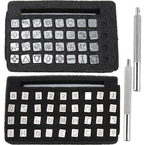Set mit 6 Lederstanzern aus Zinklegierung, DIY-Stempelwerkzeug, 6 mm Zahlen und Buchstaben, Insektenmotive (1/5)