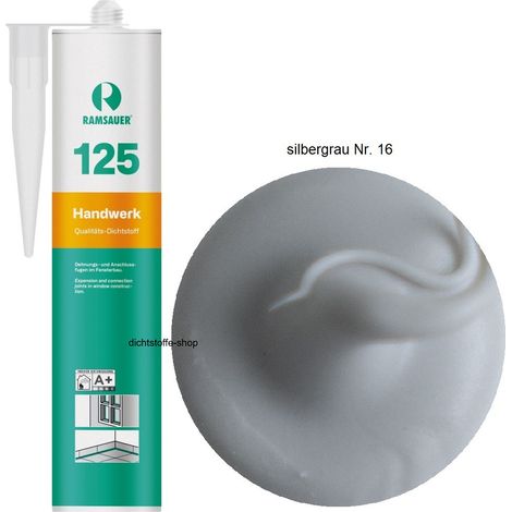 Ramsauer 125 Handwerk Neutral Silikon Dichtstoff 310ml Kartusche silbergrau Nr.16 (1/5)