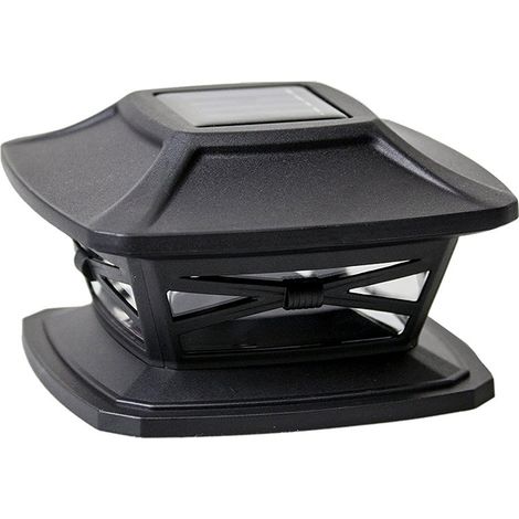 Lampe solaire pour poteau, blanche, étanche, pour clôture, terrasse, jardin, colonne, extérieur (1/4)