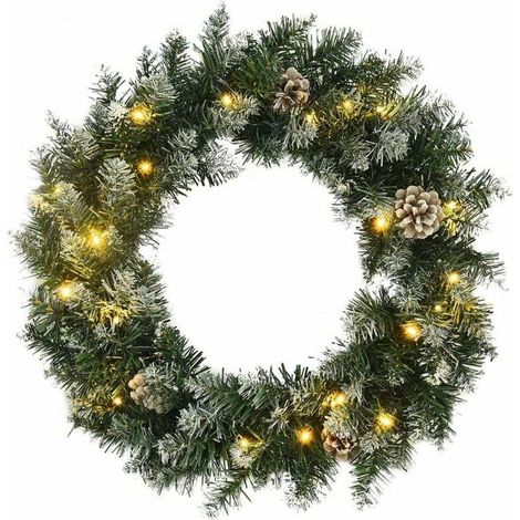 Ghirlanda natalizia con luci LED, verde, 45 cm, PVC, vidaXL