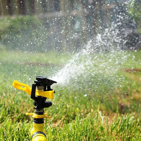 Arroseur à jet rotatif à pointes réglables (1,27 cm) pour jardin, agriculture et pelouse. Jet rotatif à 360°. (1/4)