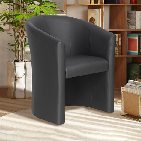 Fauteuil cabriolet 64x62x81 cm en PU noir - KABIZ
