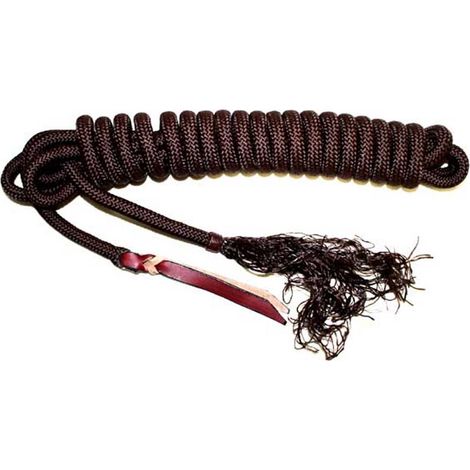 Mecate western in nylon intrecciato con punta in cuoio