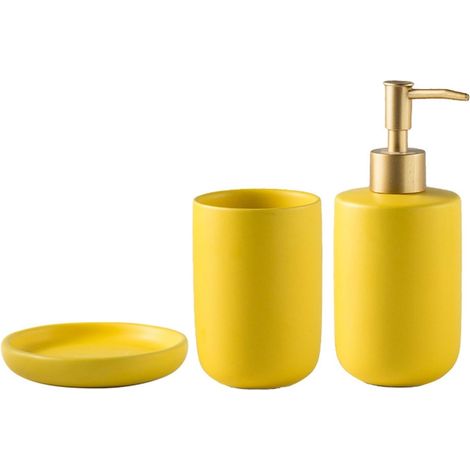 Ensemble de savon liquide pour salle de bain, ensemble en céramique de 3 pièces-AquaForge (1/5)