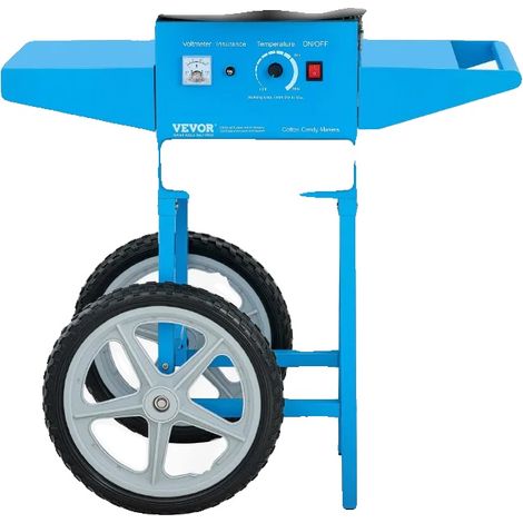 Máquina de algodón de azúcar, 1000 W de potencia, control de temperatura ajustable, color azul. (1/2)