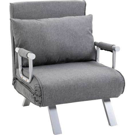Fauteuil chauffeuse convertible PEGGY gris (1/5)