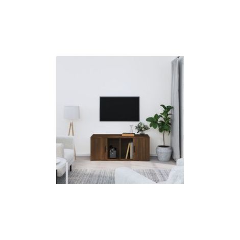 Meuble TV Chêne marron 100x35x40 Bois d'ingénierie (1/5)