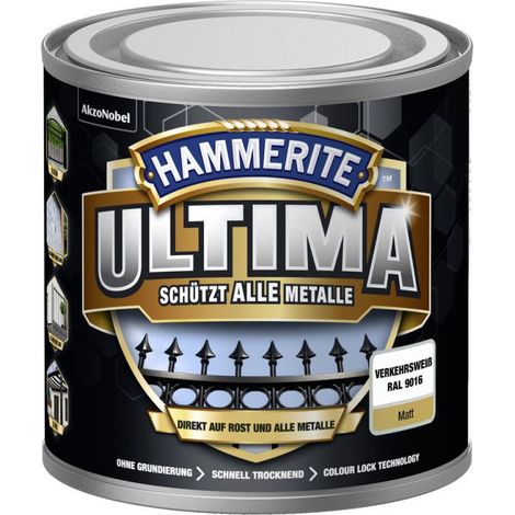 Hammerite Metallschutzlack ULTIMA matt verkehrsweiß RAL 9016 250 ml Metallschutzlack