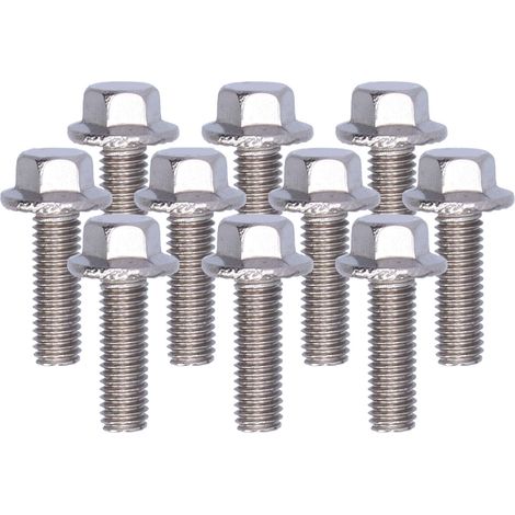 Vis Boulons à tête hexagonale à collerette Acier Inoxydable 304 A2-70 M5 10/12/16/20/25/30/35/40mm x 16mm (10 pièces) pour bois et milieu humide (1/5)