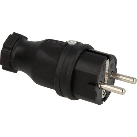 Fiche de sécurité tout en caoutchouc, 16A 250V, IP44