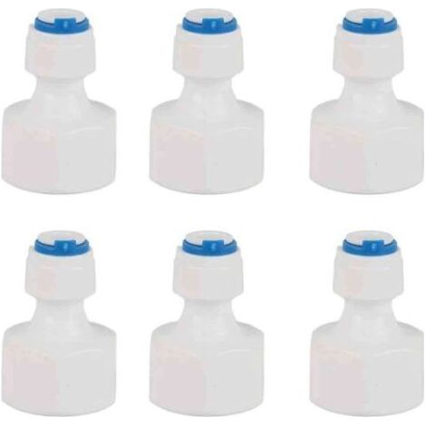 6 pièces 1/4 Tube OD à 1/2 femelle connecteur rapide enfichable pour filtre à eau osmose inverse (1/5)