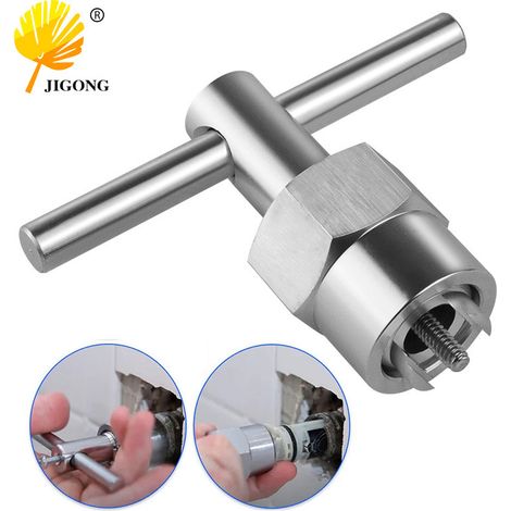 Clé de salle de bain, clé en alliage d'aluminium, clé de robinet de salle de bain nouvelle génération, extracteur de cartouches d'encre, outil d'extraction de chargeurs (1/5)