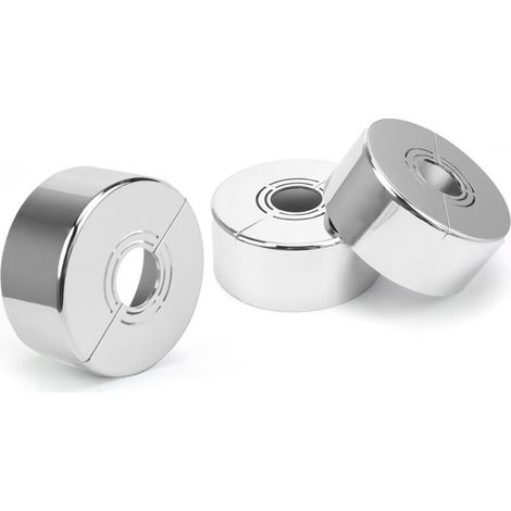 3 Pièces Rosace Robinet, Rosace Mitigeur Douche, 3 Tailles en 1, Cache Tuyau Radiateur Convient pour Diamètre de 20MM / 25MM / 33MM, Utilisé pour Décoration de Robinets (1/4)
