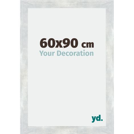 Cadre Puzzle 60x90 cm - cm - Argent Brillant Vintage - MDF - Mura. (1/5)