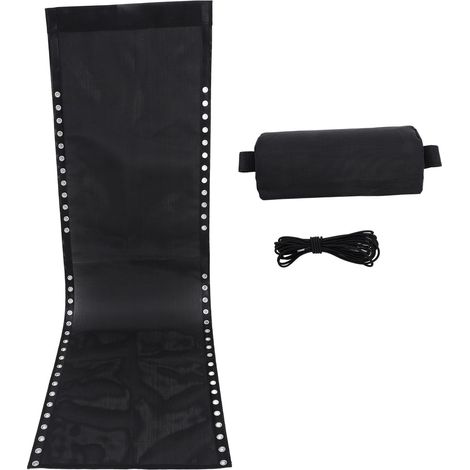 Toile de Remplacement pour Chaise Pliante Extérieur Noire avec Coussin et Cordes Accessoire pour Chaise de Camping Tissu Résistant pour Balcon et Terrasse (1/5)