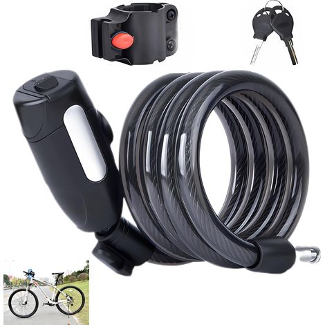 Cadenas Pour Antivol Trottinette électrique - Noir, 1 Pièce, Câble Antivol, Antivol Vélo Snowboard Velo Electrique Accessoires, Convient Aux Vélos, Scooters, VTT, Motos, Skis, etc (1/5)