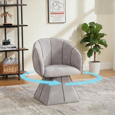 Fauteuil coloris gris en chenille 56 x 54 x 74,5 cm (1/5)