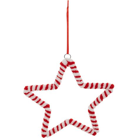 Stella di zucchero d'orzo tessile soggetto h.14cm rosso - Feeric lights & christmas