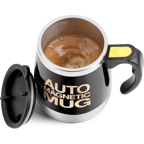 Byshayne Selbstumrührender Mixbecher Edelstahl-Kaffeebecher Magnetischer Kaffeebecher Tee Milchschokolade Nährstoffaufnahme Automatisches (1/5)