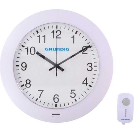 Orologio da Parete con Campanello Porta Senza Fili Wireless 29cm Grundig Bianco (1/5)
