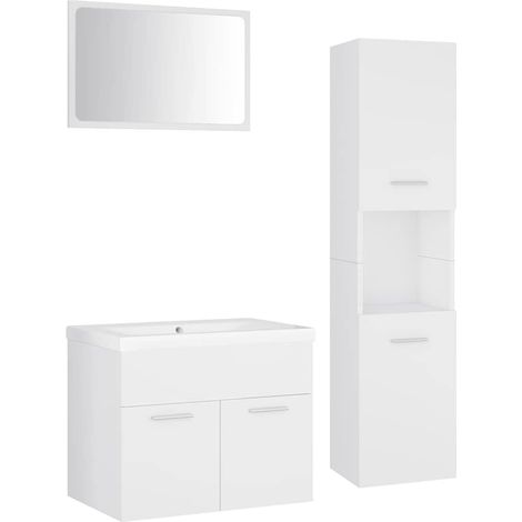 Maison Exclusive - Badmöbel-Set Weiß Holzwerkstoff (1/5)