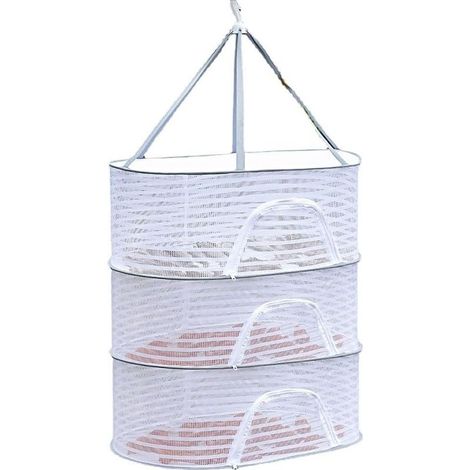 3 filet pliable pour séchage en couches, filet de séchage suspendu séchoir avec fermeture éclair pour fruits, convient pour accrocher des fleurs séchées, du poisson, des herbes (1/5)