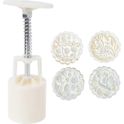 Moule à Mooncake en Plastique 75g - Empreinte Fleur Cartoon pour Pâtisserie (1/4)