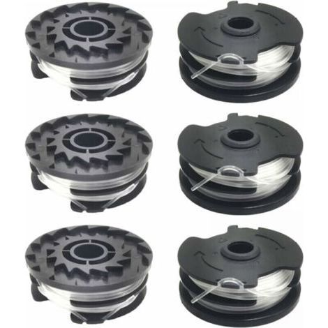 Set of 6 replacement line spools for Black and Decker DF-065 edge trimmer, Ø 1.65mm, Length 11.76m, 6 Spools of Edge Cutter Line (1/4)