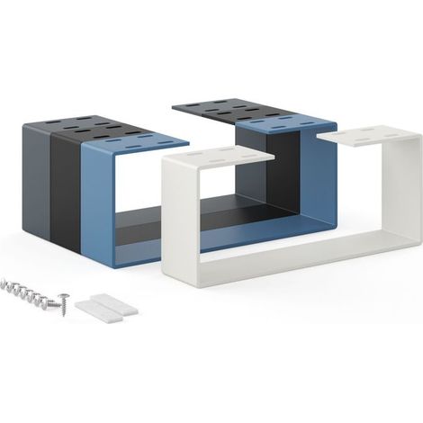 Pied de meuble en métal blanc gris – Vérin pour table basse, bureau – Charge 100 kg – Dimensions 37x15 cm – Acier 5 mm – Holzbrink