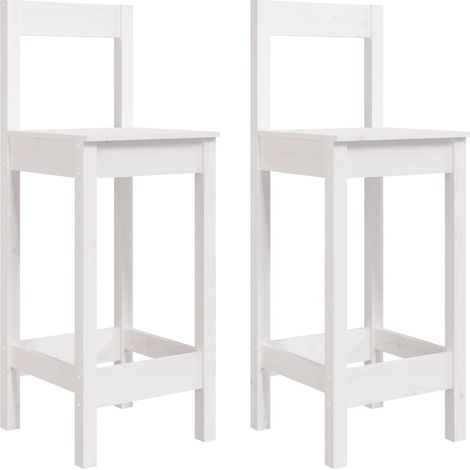 Maison Exclusive - Taburetes altos 2 uds madera maciza pino blanc