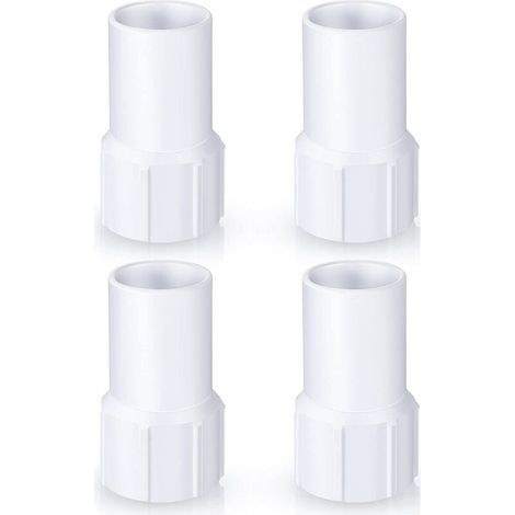 Manchons de tuyau d'aspirateur de piscine, manchons filetés de 1-1/2 pouce, adaptés aux connecteurs d'extrémité d'aspirateur enroulés en spirale, paquet de 4. (1/5)