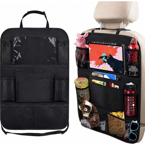 Organisateur de dossier de siège auto avec support pour tablette, 10 poches, polyester imperméable, pour iPad jusqu'à 10,5 pouces (1/5)