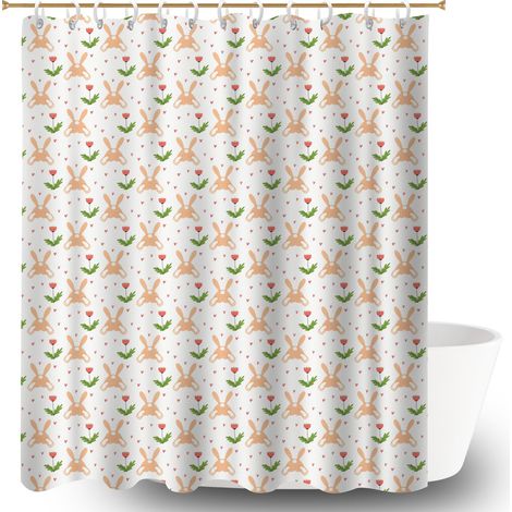 Rideau de douche tissu polyester 180x180 antifongique cache baignoire pour se sentir en vacances chez soi (1/5)