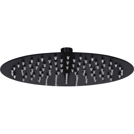 Soffione doccia a pioggia Soffione doccia Soffione doccia a mano Accessorio per il bagno Acciaio inossidabile 25 cm Rotondo Nero 020002073