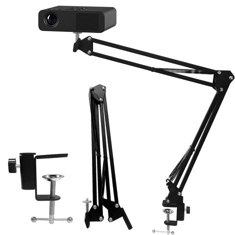 Support de projecteur pliable, 360° réglable, support pour projecteur de table avec filetage de 1/4 et C-Clip réglable, supports pour projecteurs pour maison, cinéma, bureau, salle de jeux, 1 pièce (1/5)