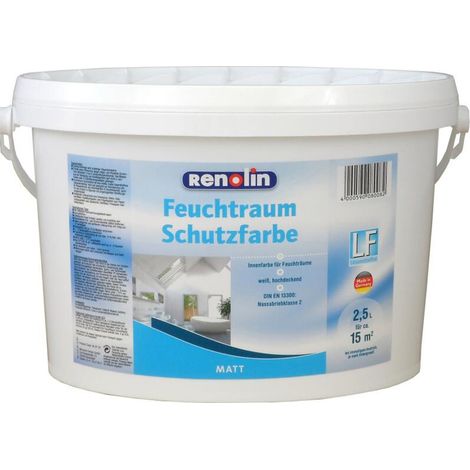 2,5 Liter Renolin Feuchtraumschutzfarbe Innenraum weiß hochdeckend (1/2)