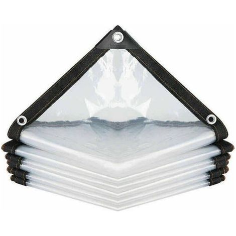 Transparent Waterproof Tarpaulin with Eyelets, PE Multi-Purpose Rainproof, Tear-Resistant, Ultralight Tarpaulin (Color: Clear, Size: 200 x 200 cm)