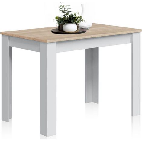 Mesa Fija de Cocina Cloe Auxiliar Color Roble y Blanco 78x109x67 cm (1/10)