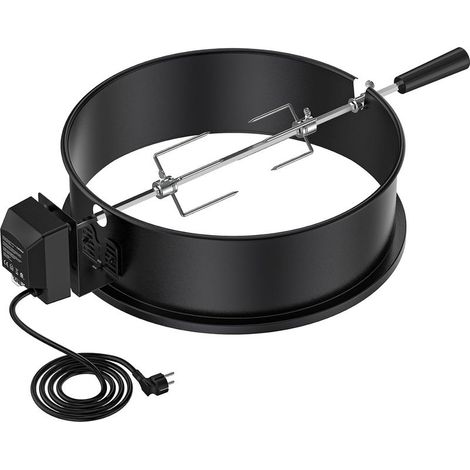 BRK-6009 Tournebroche Rôtisserie Pour Weber 47 cm Barbecue Charbon Bouilloire Grills Compact, Noir (1/3)