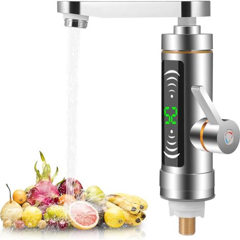 Rubinetto per acqua calda istantanea, rubinetto elettrico per riscaldamento lavello, rubinetto per acqua calda istantanea con display digitale a LED, rubinetto girevole a 360° per acqua calda e fredda